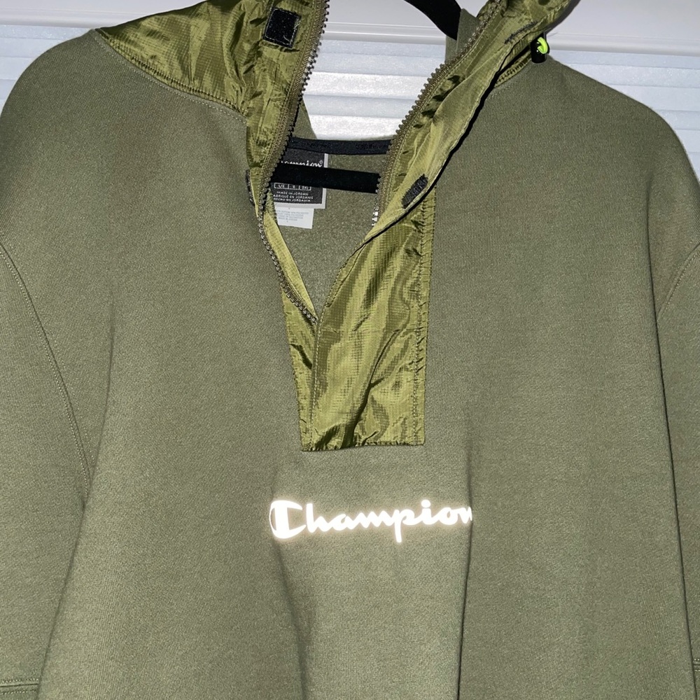 Men’s Olive Green Champion Reflective Windbreaker